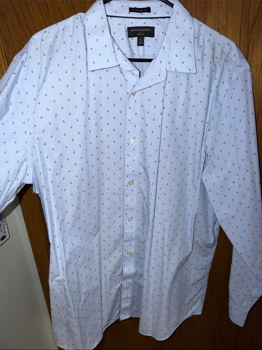 Banana Republic Light Blue Shirt with Micro Flower Print